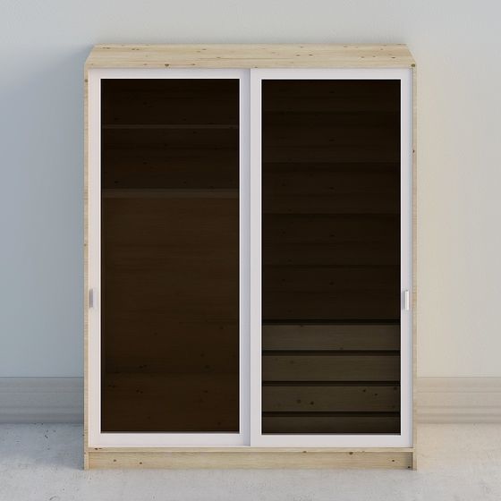 Modern Minimalist Sliding Wardrobe 3D model