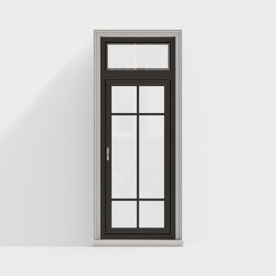 Sophisticated Black Frame Glass Door 3D model for Modern Designs