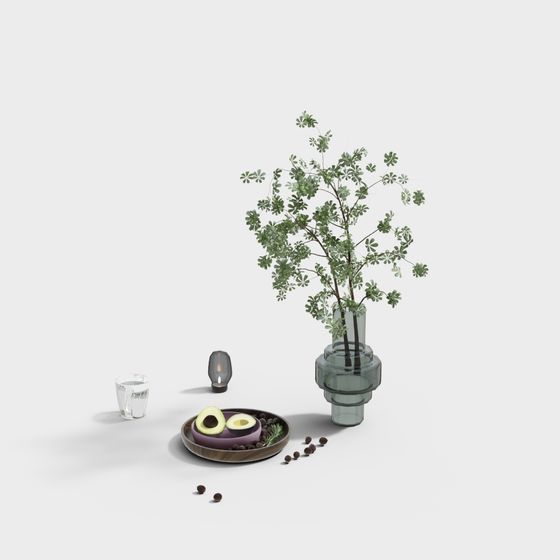 Modern Minimalist Green Plant Decoration 3D model