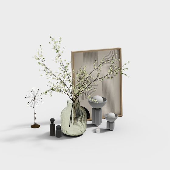 Contemporary Floral Arrangement 3D model