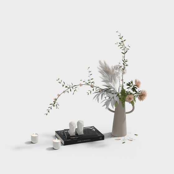 Stylish Floral Arrangement Low Poly 3D model