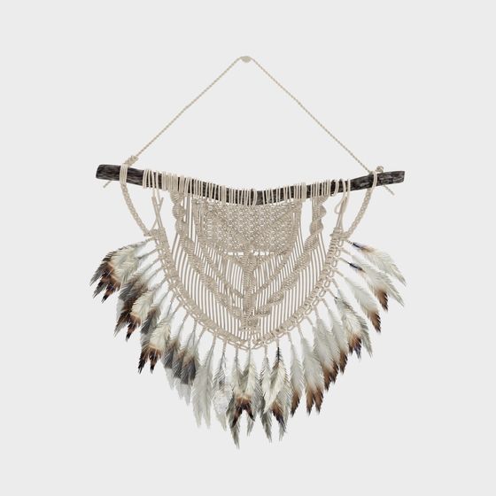 Artistic Feather Woven Wall Hanging 3D model