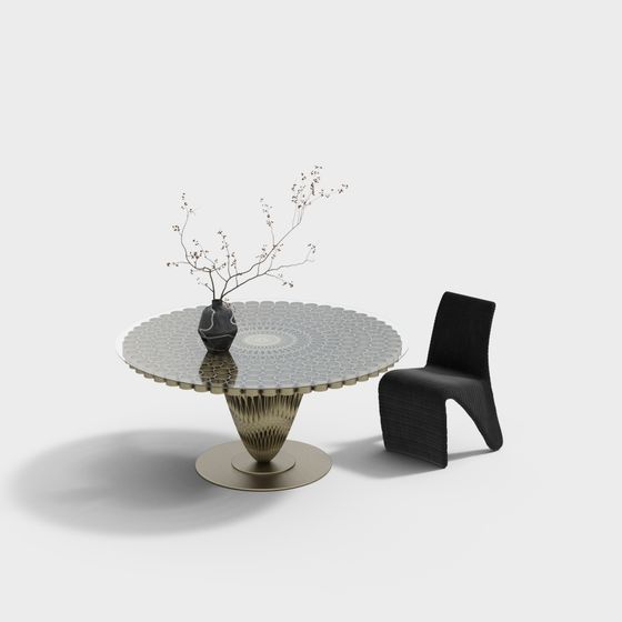 와비사비식 원형 라운지 체어 콤비네이션