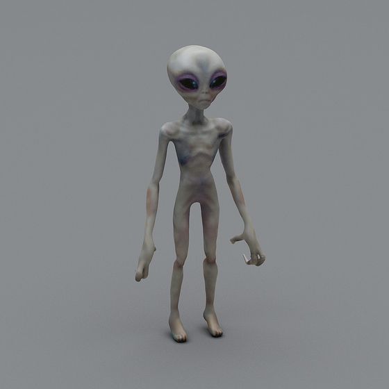 Low Poly High Detail Alien 3D Model