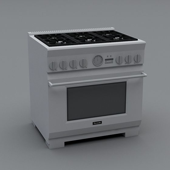 Sleek Gas Stove 3D model for Modern Kitchens