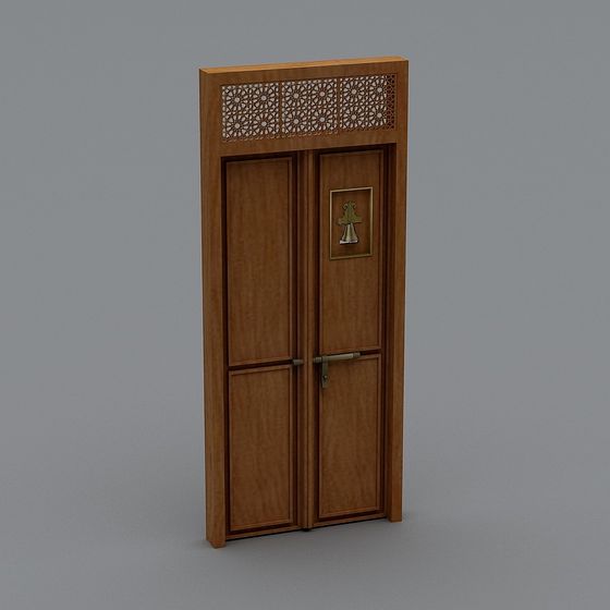 Elegant Wooden Door 3D model