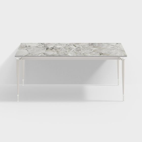 Stylish Marble Dining Table 3D model for Modern Interiors