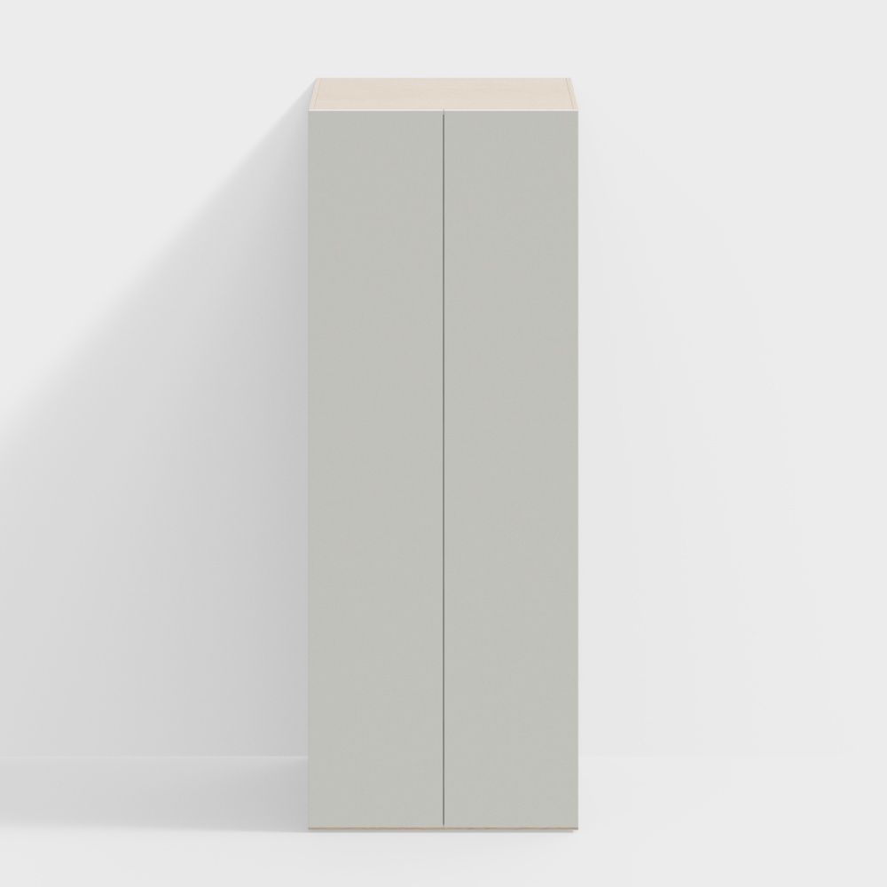 Stylish Gray Wardrobe 3D Model - Kemu Hanning Design