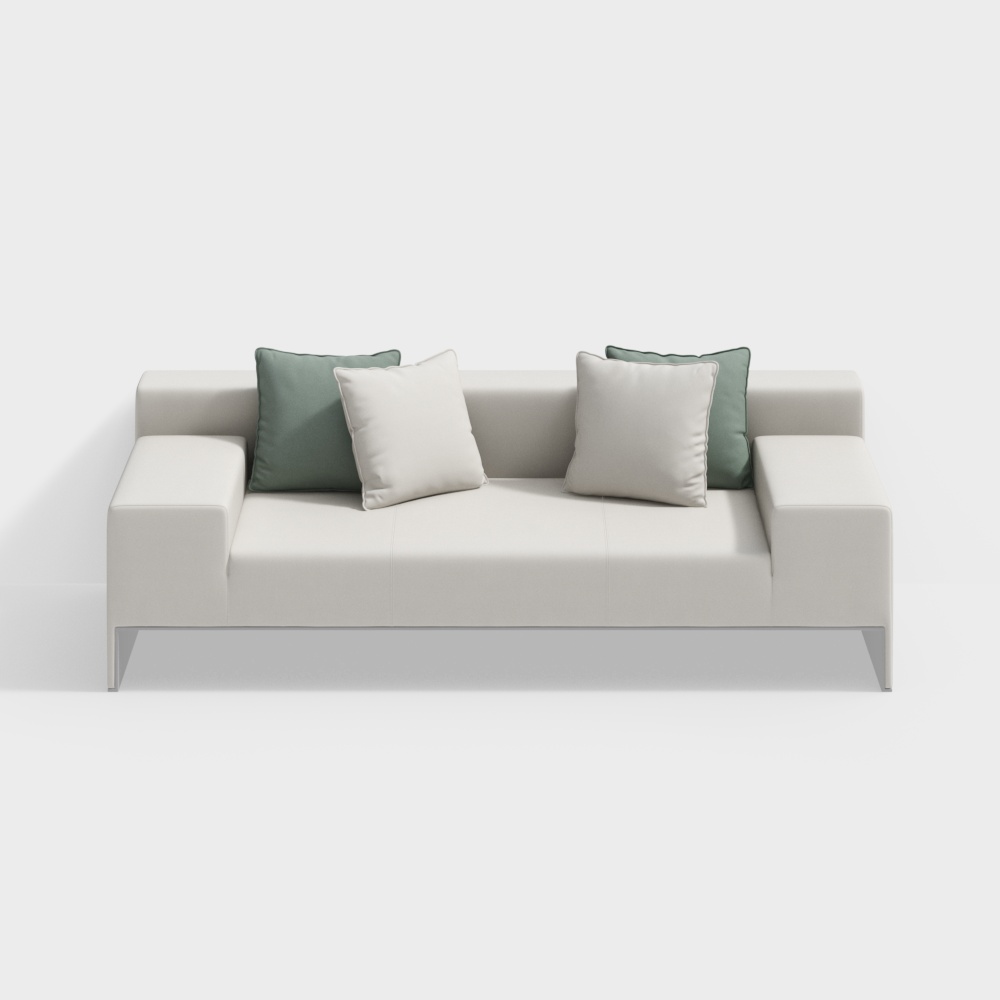 Minimalist 3D Sofa Model – Low-Poly Contemporary Design