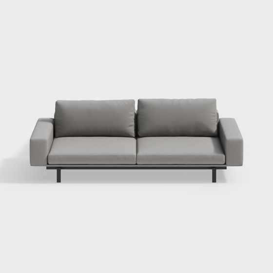 Modern Minimalist 3D Sofa Model for Various Interiors