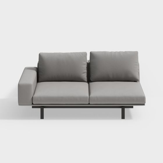 Stylish Minimalist 3D Sofa Model for Any Space