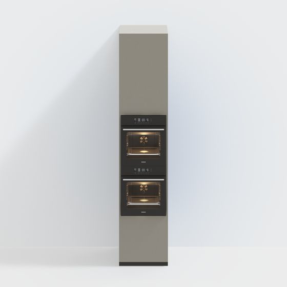 High Cabinet 3D Model in Black and Brown for Appliances