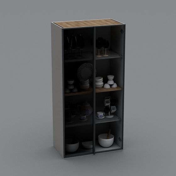 Elegant Storage Cabinet 3D model for Modern Interiors
