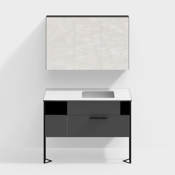 Stylish Bathroom Cabinet 3D model for Contemporary Spaces