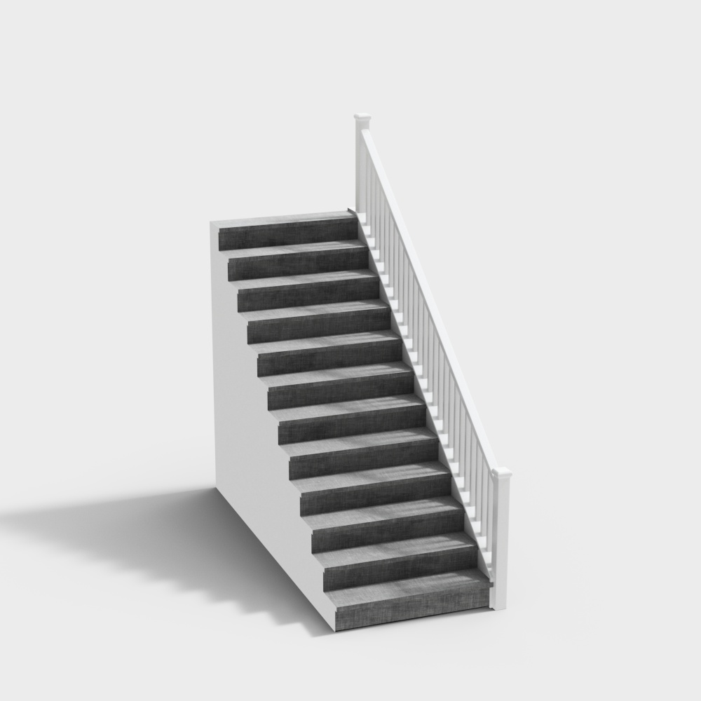 Urban Staircase 3D Model – Minimalist Low Poly Design