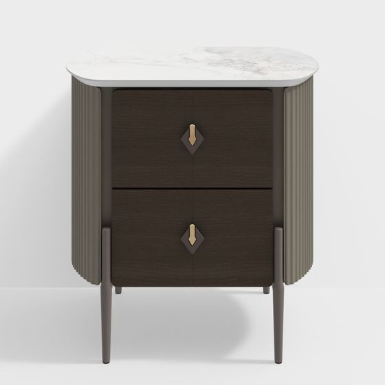 Elegant Mid-Century Modern Nightstand 3D model