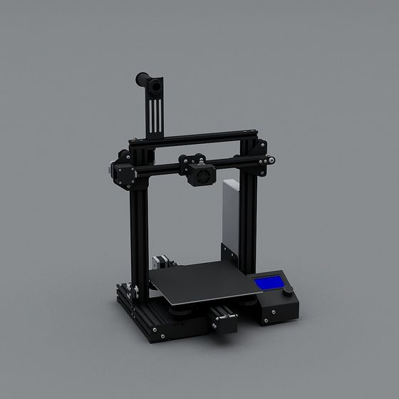 Stylish Low-Polygon 3D Printer Model 3D model