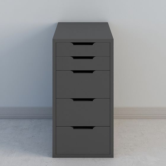 Modern Low-Polygon 5-Drawer Dresser 3D model