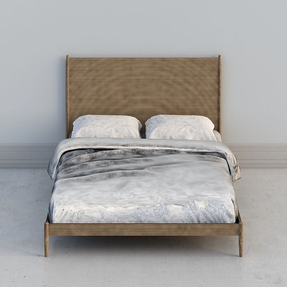 Modern Low-Poly Bed Frame 3D model