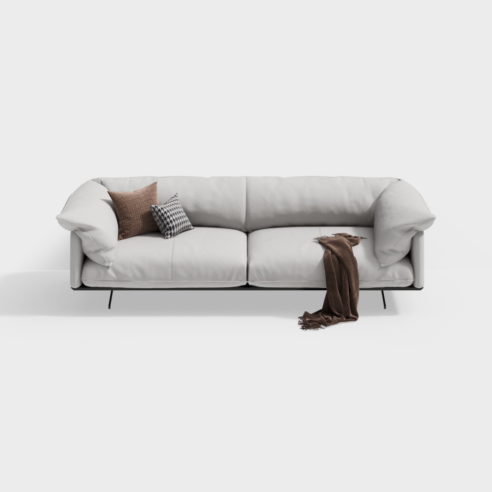 Elegant Low-Polygon 3D Sofa Model