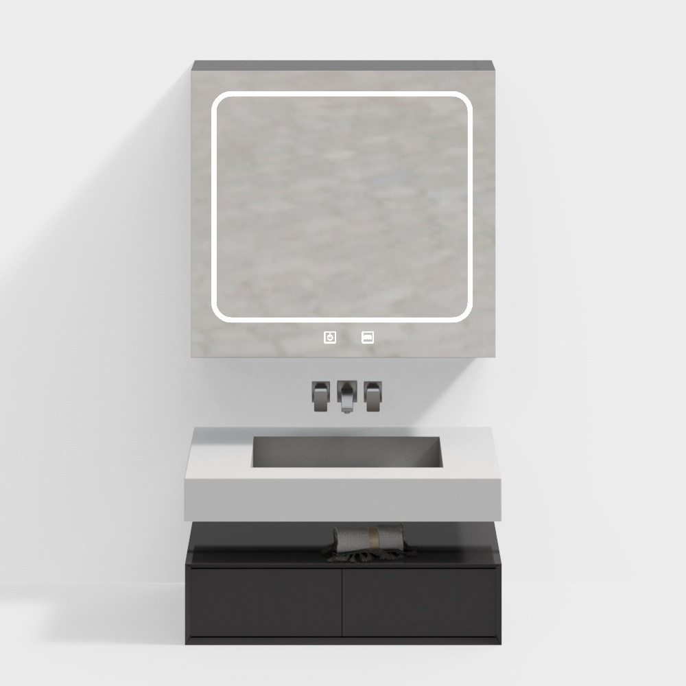 Fregadero con espejo