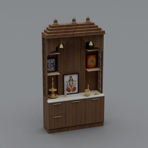 Elegant Indian Style Shrine 3D model