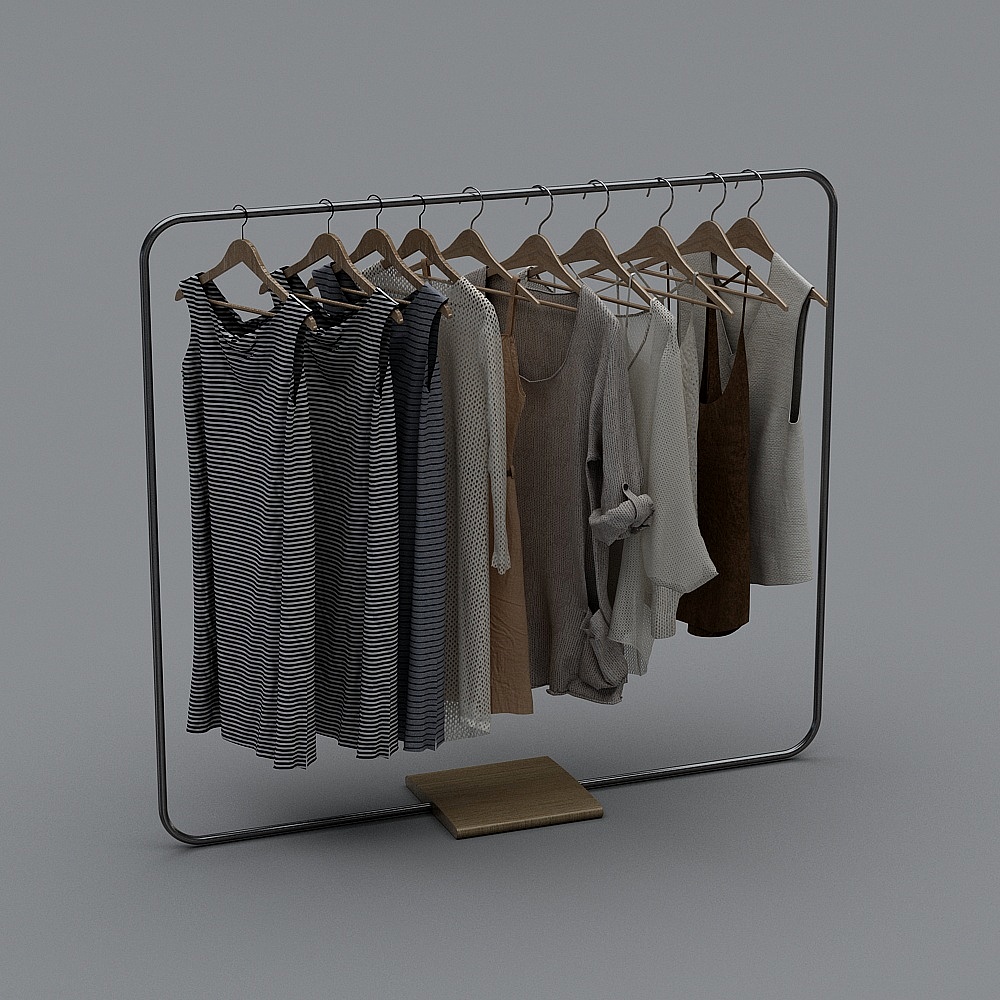 Minimalist Clothing Rack 3D Model