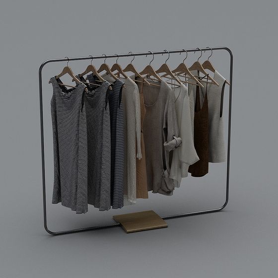 Minimalist Clothing Rack 3D Model