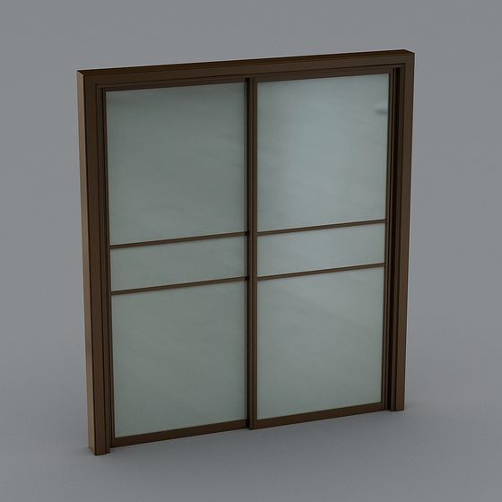 Elegant Minimalist Sliding Door 3D model