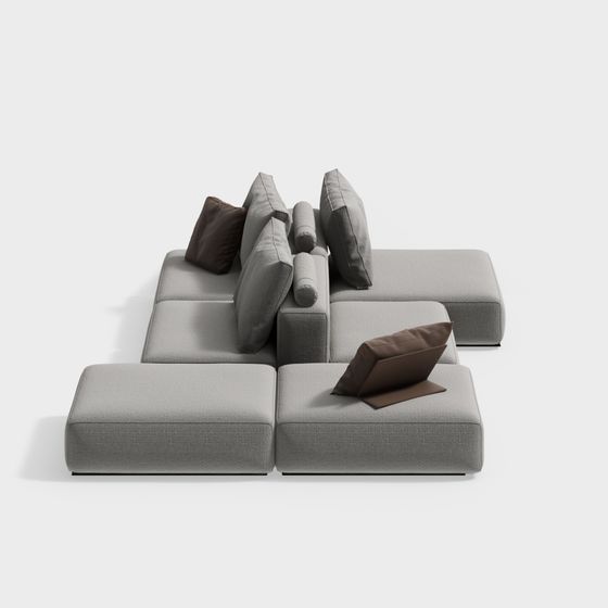 Urban Comfort Low-Poly Sofa 3D model