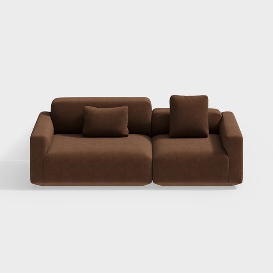 Elegant Low-Poly Sofa 3D model for Cozy Spaces