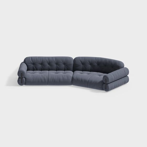 Stylish Low-Polygon Sofa 3D model