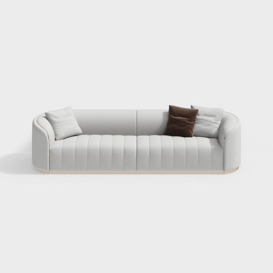 Elegant Low-Polygon Sofa 3D model for Modern Interiors