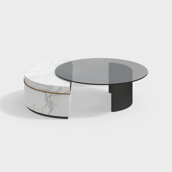 Stylish Marble Round Table 3D model for Modern Settings