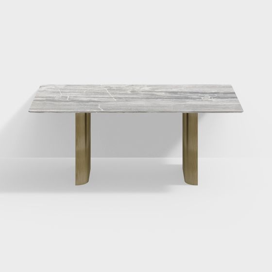 Urban Living Room Marble Dining Table 3D model