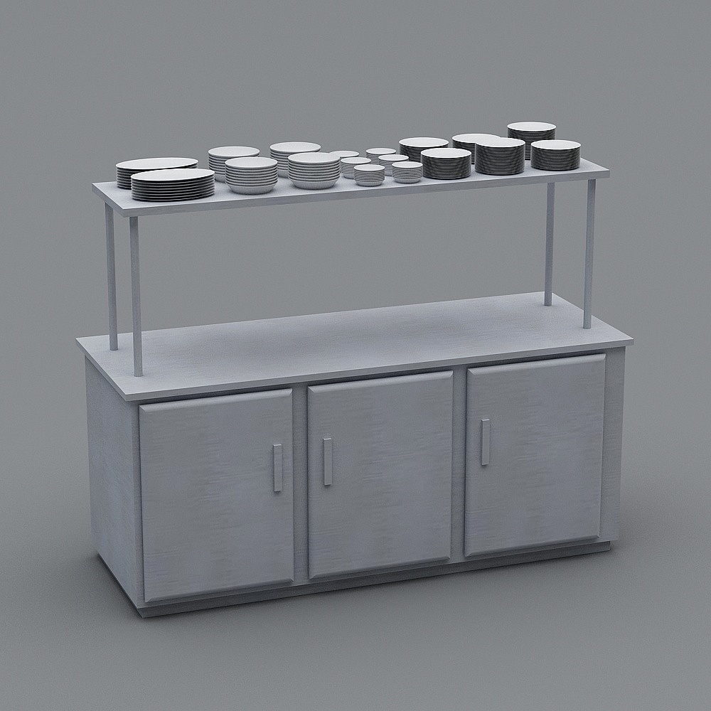 Modern Kitchen Display Cabinet 3D model