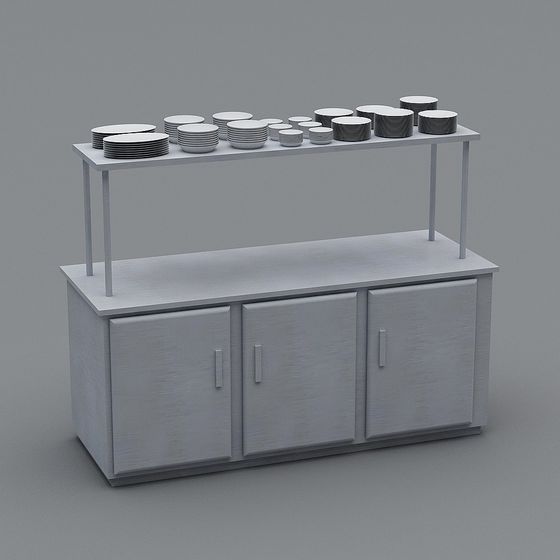 Modern Kitchen Display Cabinet 3D model