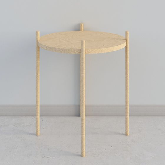Stylish Low-Polygon Round Table 3D model