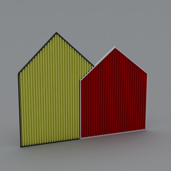 Vibrant Low-Poly 3D Model Houses