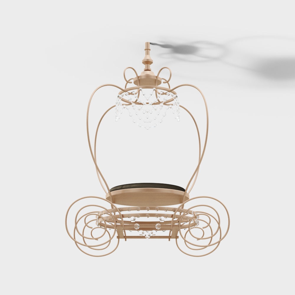 Cinderella's Carriage 3D Model – Low-Poly Fairy Tale Design