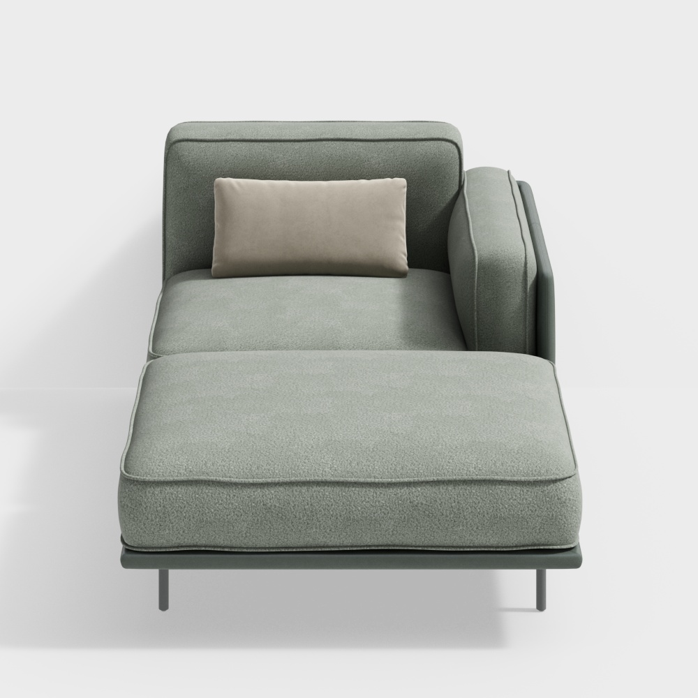 Urban Comfort Single Sofa 3D Model – Modern Green Upholstery