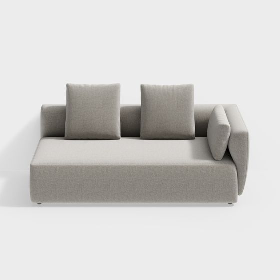 Stylish Low-Poly Sofa 3D model for Modern Interiors