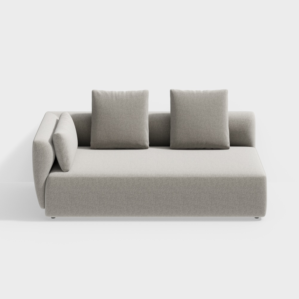 Elegant Low-Polygon Sofa 3D Model