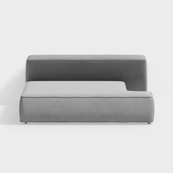 Modern Minimalist Gray Sofa 3D model