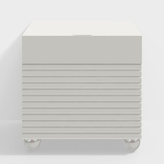 Friudette R-CTG-071 White horizontal striped bedside table