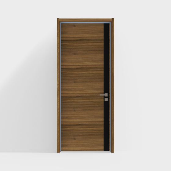 Wood Grain Door 3D model - Modern Minimalist Design