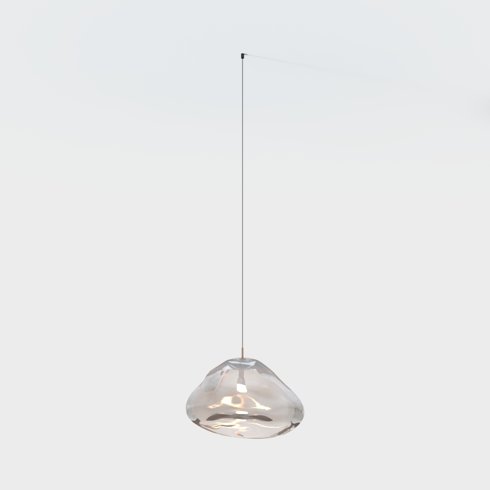 Sleek Low-Poly Chandelier 3D Model – Transparent Glass Lighting
