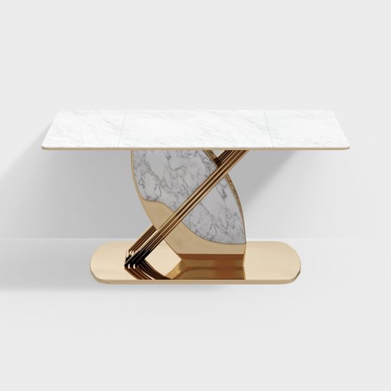 Elegant Marble Dining Table 3D model