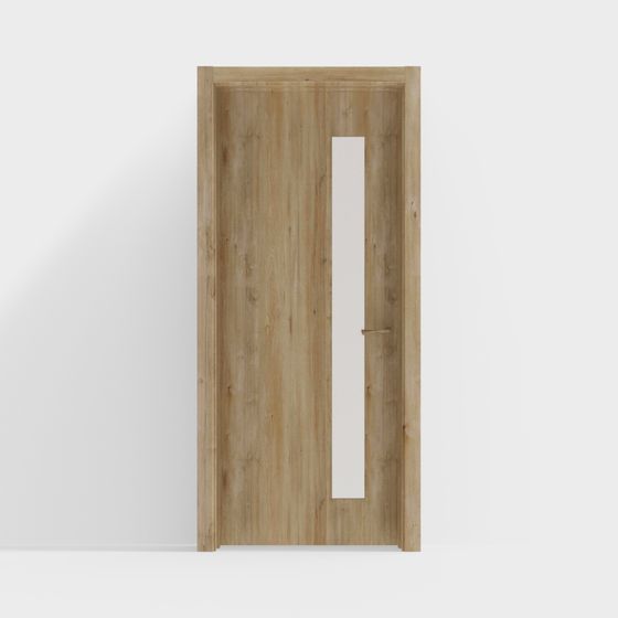 Wood Grain Glass Door 3D model