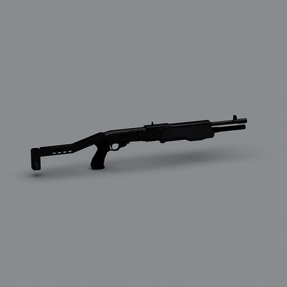 Stylish Low-Poly Shotgun 3D model